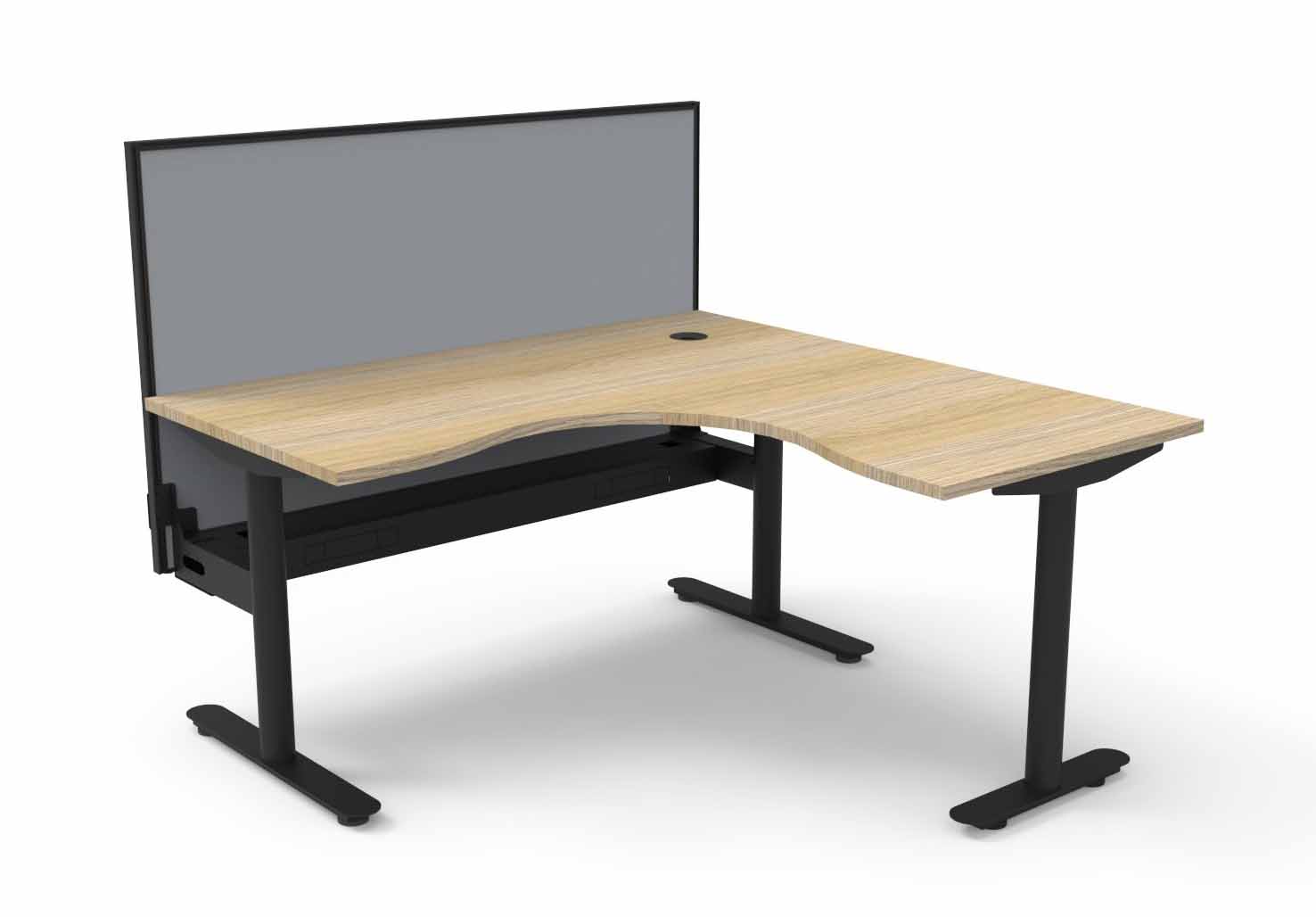 Halo Static Corner Workstation - With Screen